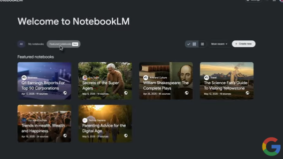 谷歌 NotebookLM 推出“特色”笔记本 一键获取专家精选内容