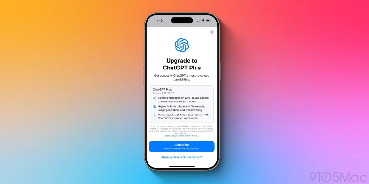 iOS 18.2 测试版新增在设置中升级ChatGPT Plus选项