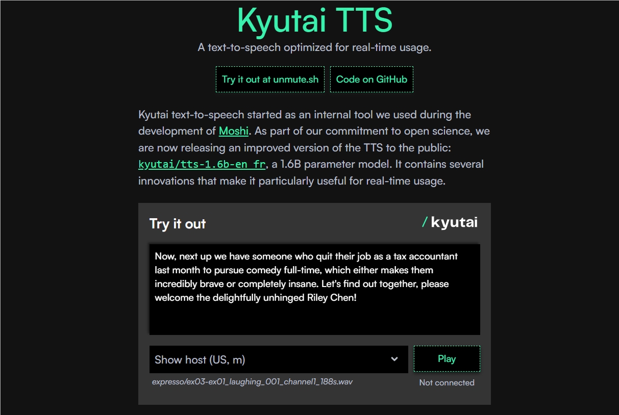 开源革命！Kyutai TTS发布：超低延迟语音合成，AI语音新纪元来袭！