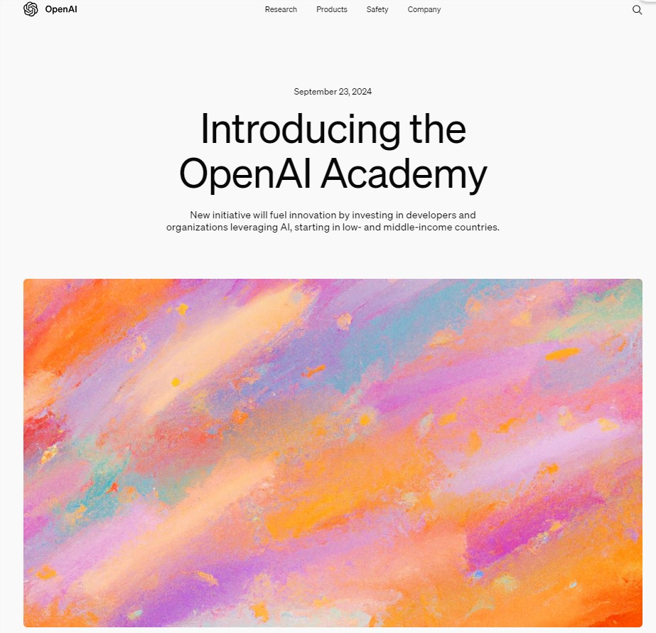 OpenAI启动“学院”计划:向开发者提供100万美元API额度