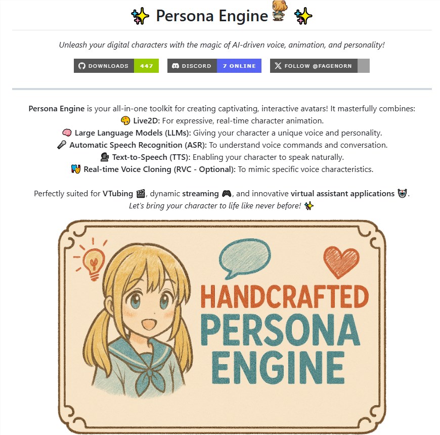 Persona Engine开源发布，AI虚拟助手与Live2D融合打造交互新体验