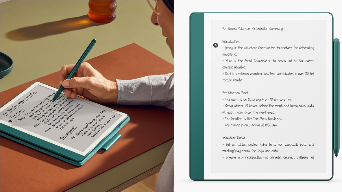 亚马逊新款 Kindle Scribe：新增AI功能，支持笔记整理、手写笔记润色