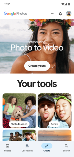 Google Photos新增AI功能：照片秒变动漫、一键生成视频