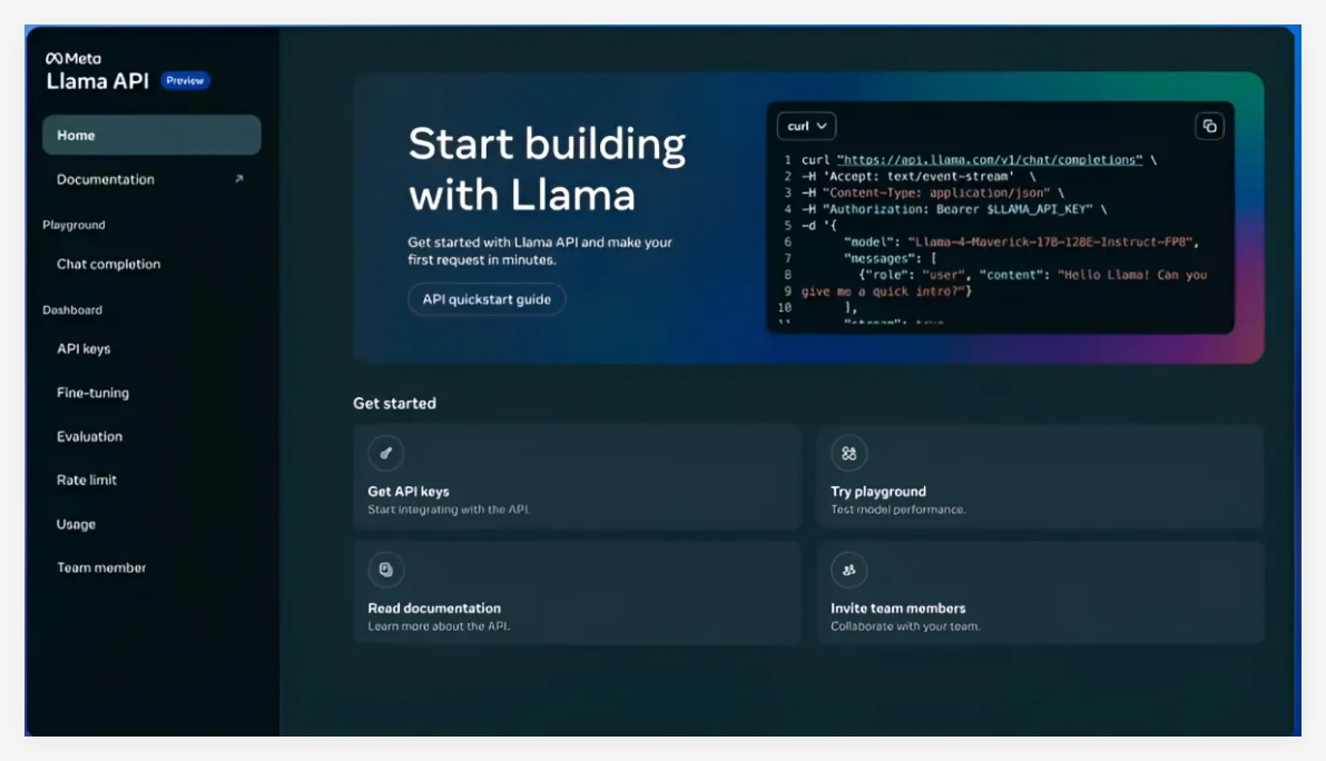 ​Meta 发布 Llama API，开发者可体验最新 AI 模型