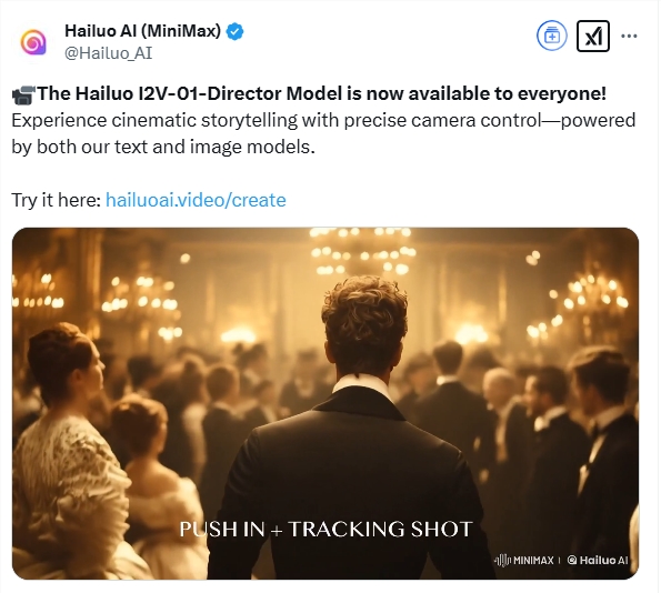 海螺AI解锁全新“导演”模式：I2V-01-Director模型向所有人开放