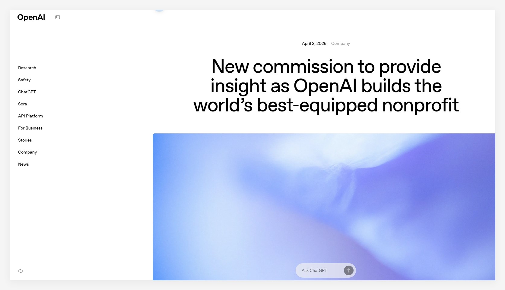 OpenAI 成立新委员会，助力构建最强大的非营利组织