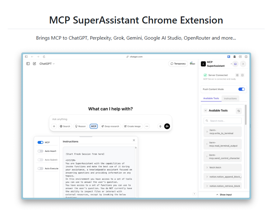 MCP-SuperAssistant浏览器插件重磅发布，解锁AI平台新潜能