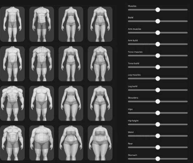 Meta  Avatar系统重磅更新，新增多种预设体型及自定义选项