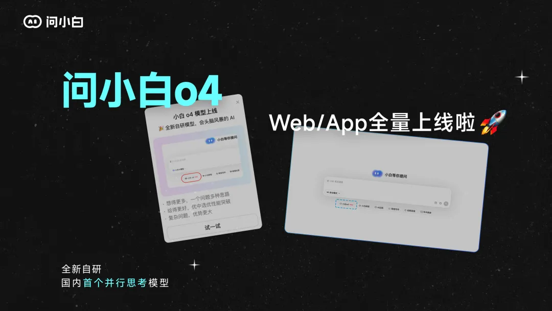 会头脑风暴的 AI，问小白 o4 模型上线， 国内首个并行思考模型来了