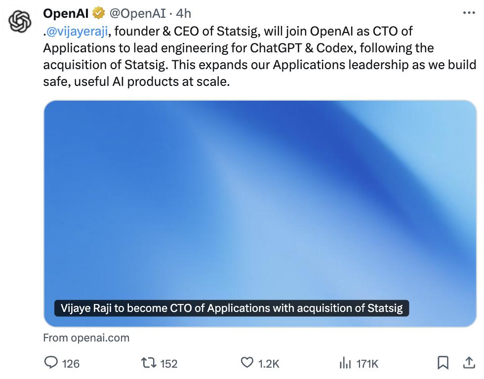 OpenAI宣布收购一家创企：估值79亿元，前Meta高管创立